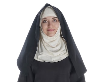Medieval Velan nuns' headgear Hildegard made of cotton