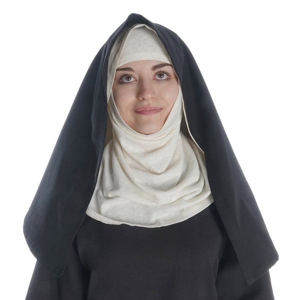 Mittelalter Velan Nonnen Kopfbedeckung Hildegard aus Baumwolle