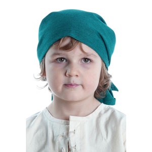 Medieval headscarf Albewin for children made of cotton green, red | Pirate headscarf LARP | HEMAD clothing