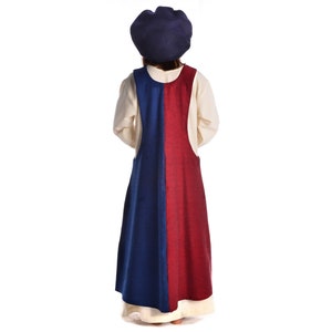 Medieval Surkot Mi-Parti Overdress Two-Tone Irekel Made of Cotton Medieval dress HEMAD image 9