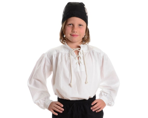 Children's Pirate Shirt Lace-up Shirt Klingsor in White 