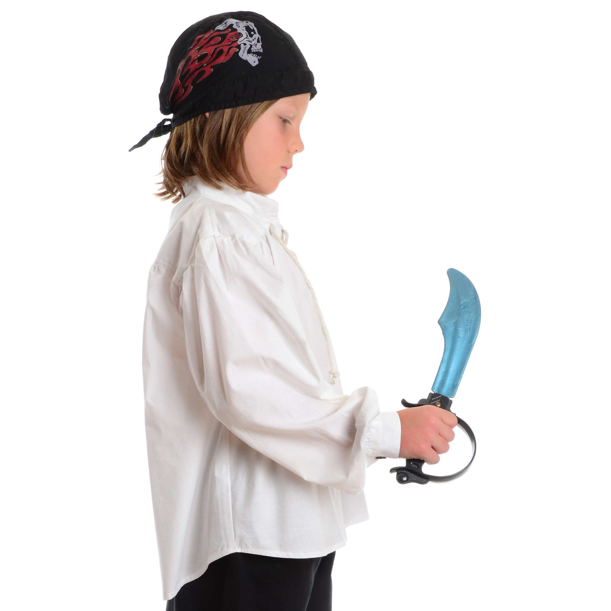 Chemise Pirate Enfant - Coton Léger Renaissance - Tailles S à XXXL - Blanc