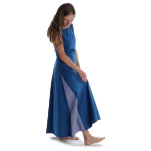 Blue lace-up dress, medieval summer dress, Peronella cotton | HEMAD garb LARP | Cosplay & Reenactment