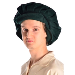 Medieval Beret Hat Wool Felt Sintram Blue, Green, Black, Red | HEMAD Costume LARP Hat | Cosplay & Reenactment