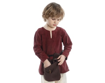 Wikinger Kinder Tunika Mittelalter rot Baumwolle Eliant | Kindertunika Jungen | Viking Tunic Kids | HEMAD