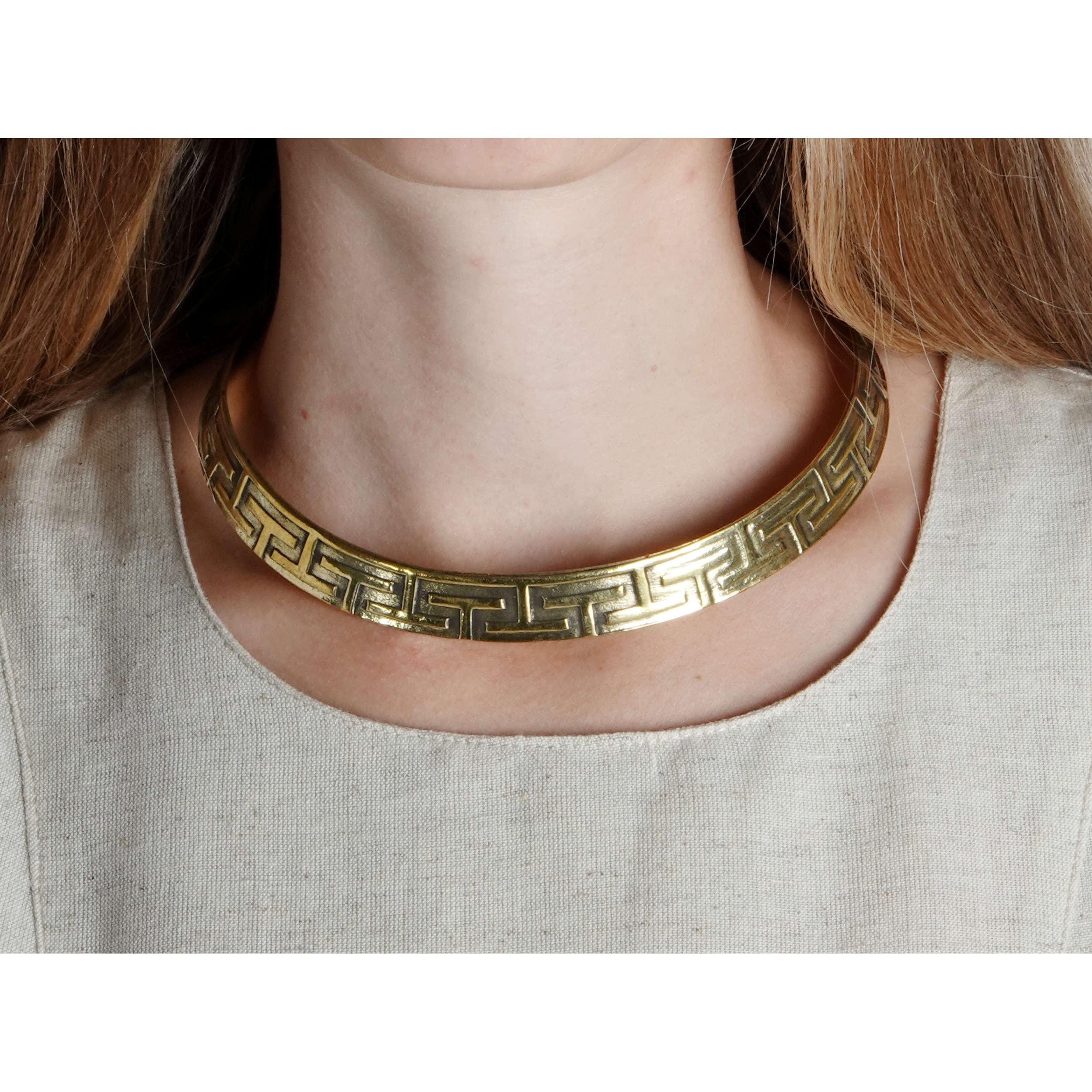 Torque Roman Accessory Roman Torque Neck Ring Sarpedon Brass Historical Medieval Necklace Gold ...