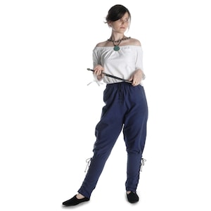 Viking Pants Medieval Lace-Up Calf Freya Cotton Beige, Black, Brown, Olive Green, Red, Blue | HEMAD Clothing LARP