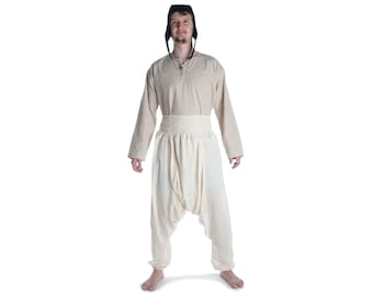 Medieval harem pants Tantris made of cotton beige, black | HEMAD Garb LARP Cosplay Reenactment Fantasy