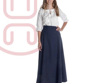 Medieval skirt blue cotton lacing Tallie Sofronia for women | HEMAD clothing