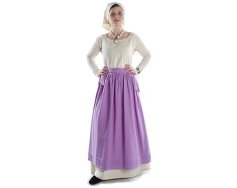 Medieval apron Widga cotton purple, hemp, black, light blue | LARP apron skirt with laces | Reenactment | Cosplay | HEMAD
