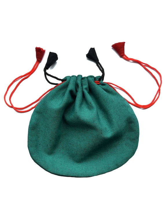 Sac Bandoulière Médiéval HEMAD - Pochette En Coton à Cordon - Taille L - Noir - Neuf