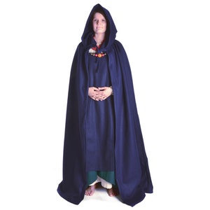 Medieval Cloak Wool Felt Cosplay Cape Ibelin Beige, Black, Red, Brown, Blue | HEMAD Garb LARP | Reenactment