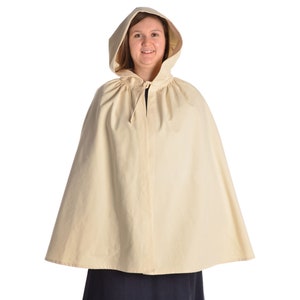 Medieval Cloak Viking Cape Hood Virginal Cotton Beige, Brown, Red, Black | HEMAD Garment LARP