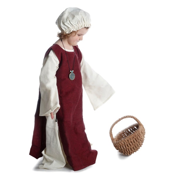 Medieval children's dress with overdress (scapular) | LARP & Middle Ages | Children's clothing