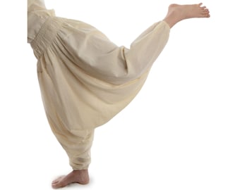 Sarouel bloomers style oriental yoga coton beige, noir | Pantalon femme coupe ample | Sarouel Pantalon Aladdin Goa femme