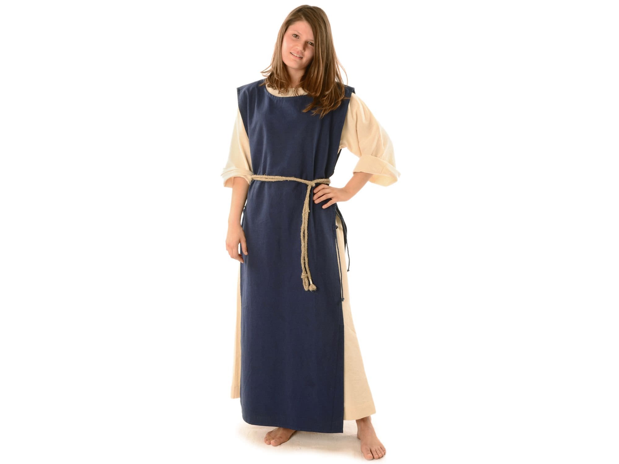 Abito Medievale Hildegune In Cotone - Taglie S/M, L/XL, XXL/XXXL, Colori Azzurro, Verde, Blu, Rosso, Bianco - Foto 12