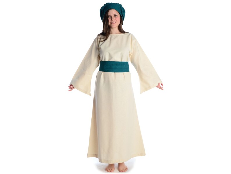 Green HEMAD Garb LARP Medieval Belt Sangive Cotton Red Brown