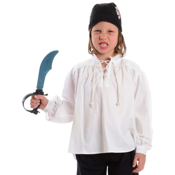 Children s Pirate Shirt Lace up Shirt Klingsor in White Made of
