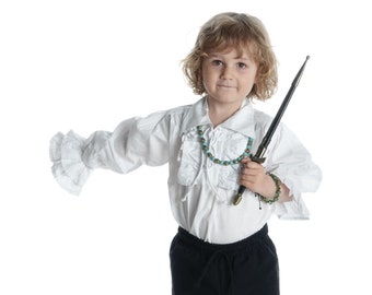 Medieval children's ruffled shirt Isenhart made of white cotton Renaissance shirt for children with ruffles - pirate costume for boys carnival