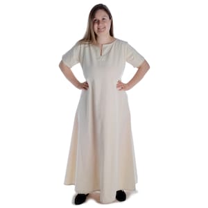 Medieval women&#39;s dress Viking short sleeve dress Hrist made of cotton
