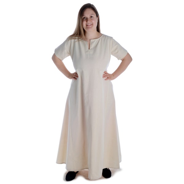 Mittelalter Damenkleid Wikinger Kurzarm Kleid Hrist aus Baumwolle