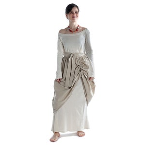 Medieval apron skirt with laces, Widga, made of cotton, natural beige | LARP reenactment | Cosplay | HEMAD