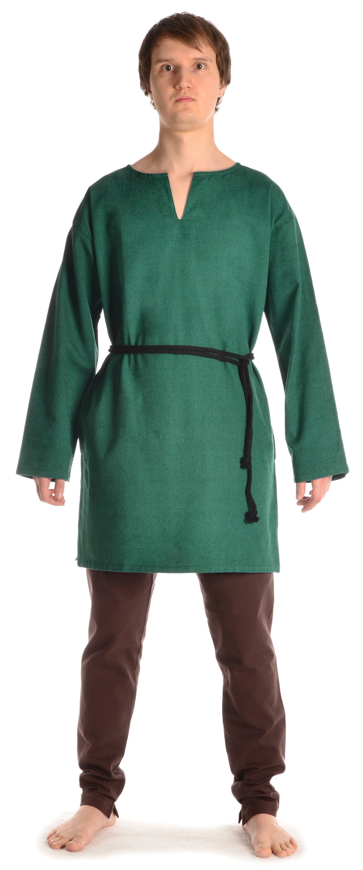 Tunica Medievale Uomo Ailrik - Costume Storico Senza Maniche In Lino Per Feste E Rievocazioni