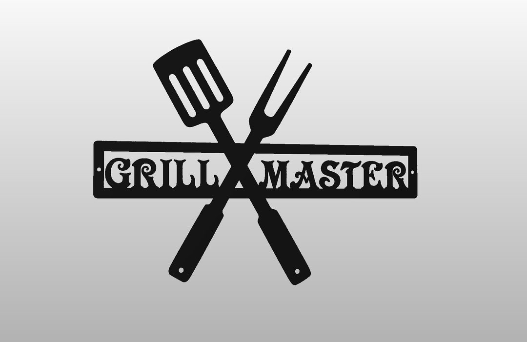 Metal BBQ Sign Grill Master Wall Art for Bar Man Cave Shed or Wall