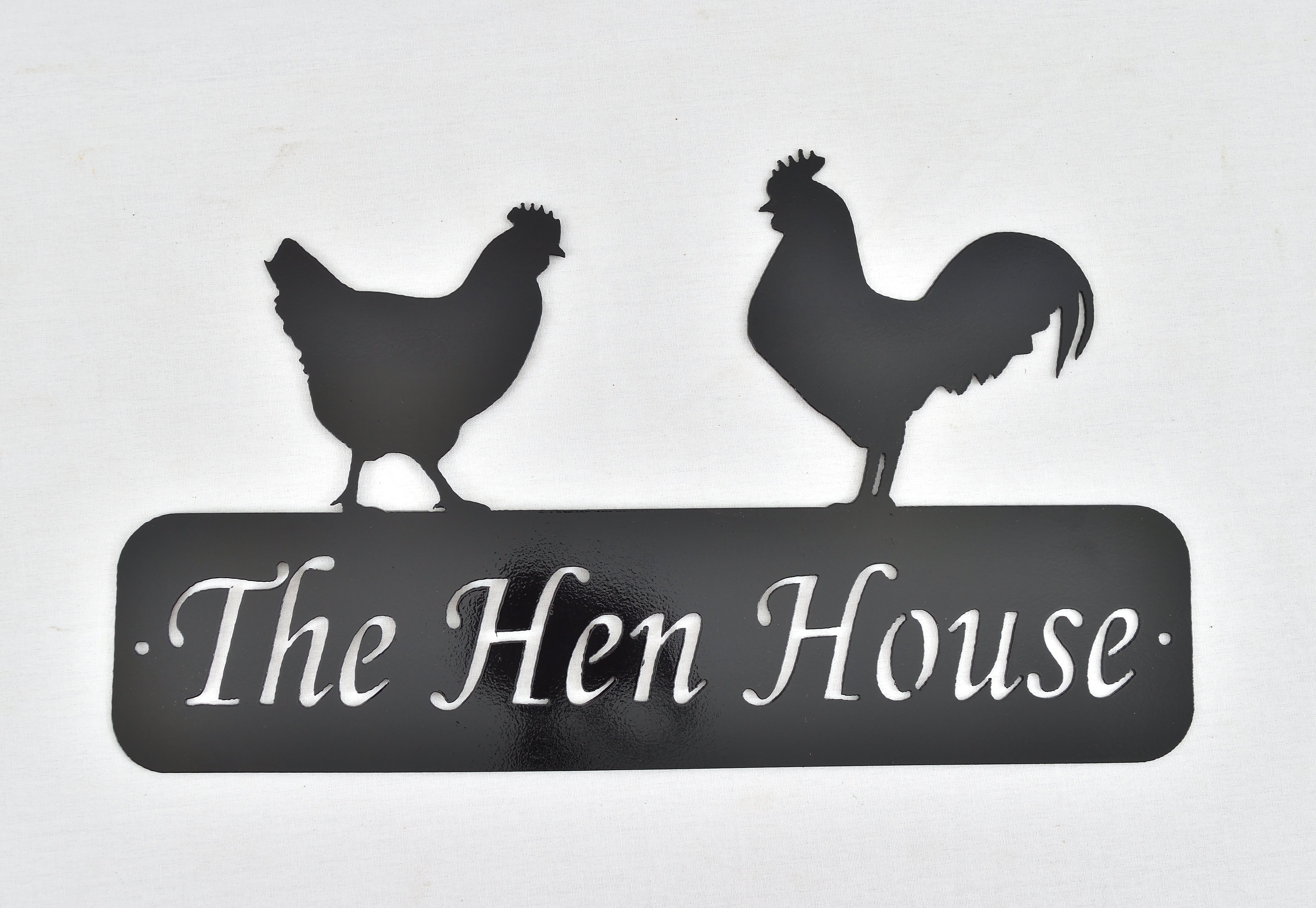 Hen Sign The Hen House Metal Sign With a Rooster and Hen for Chook House or Shed ...