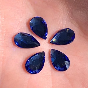 Swarovski 2303 (8X5)- Pear Shaped Flatback Crystal -HotFix - Saphir - Nail Art