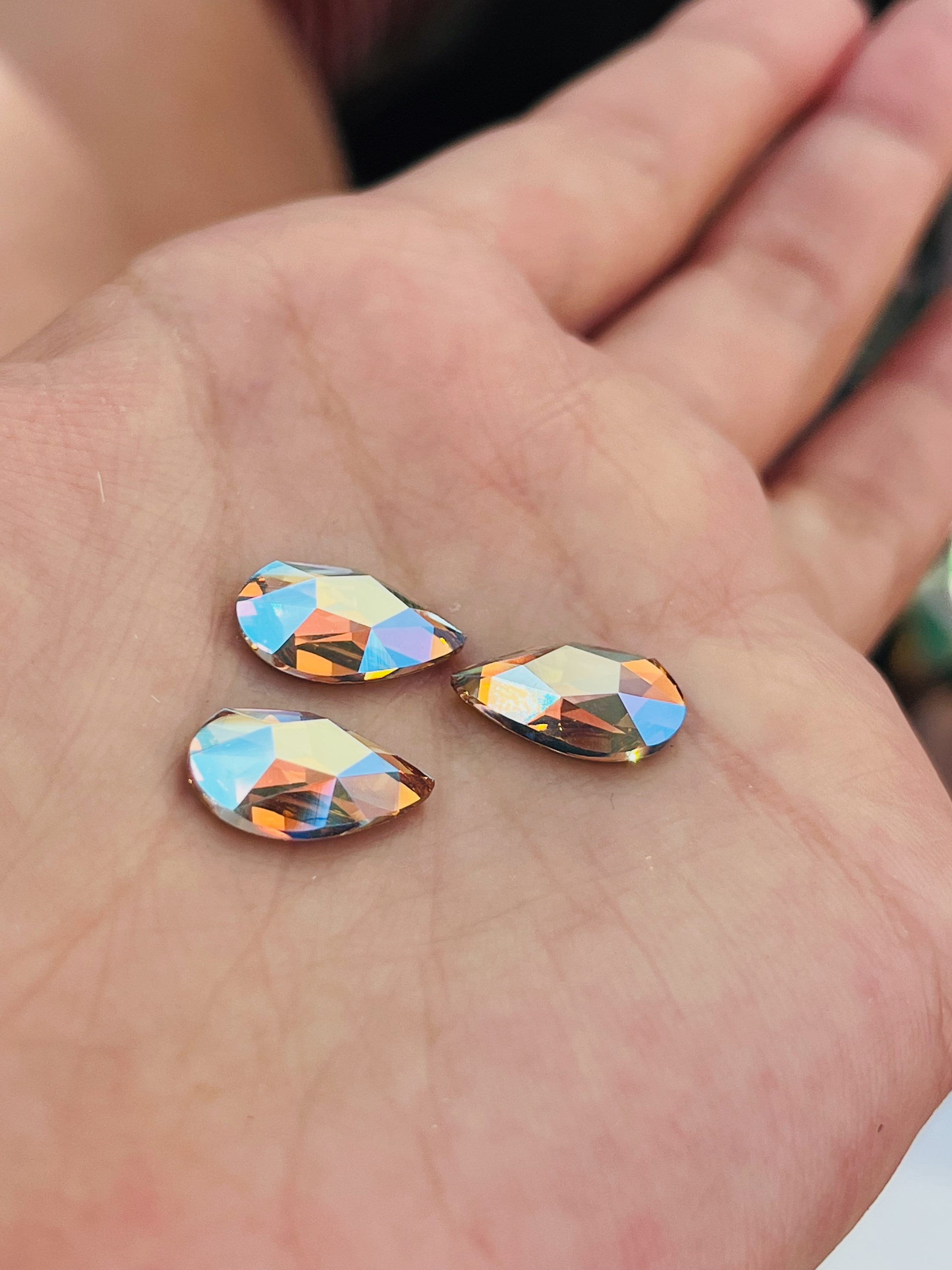 Swarovski 2303 (14X9)- Pear Shaped Flatback Crystal - Vintage Rose