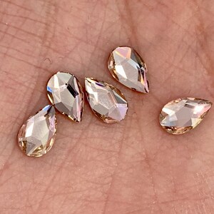 Swarovski 2303 (8X5)- Pear Shaped Flatback Crystal - Vintage Rose - Nail Art