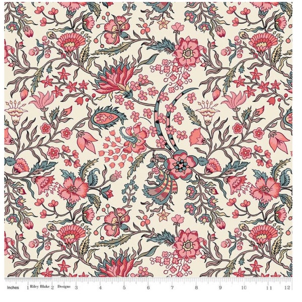 Riley Blake new release - Elizabeth from Jane Austen's At Home Collection is a reproduction of a floral print from the Jane Austen House.