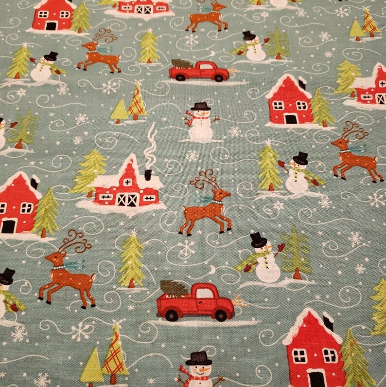 Riley Blake Christmas Fabric: Snowed in Collection, Glacier Green - Etsy