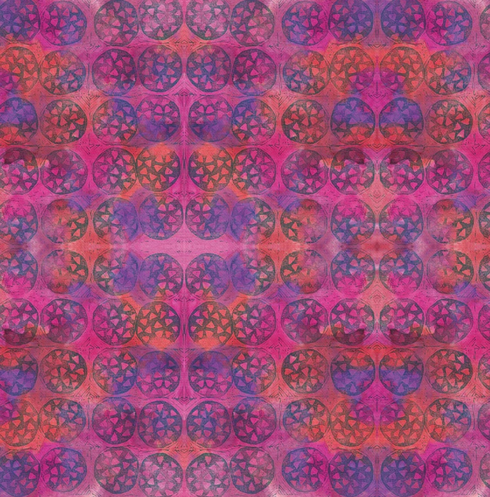 Sumana Ghosh-Witherspoon designed this abstract, colorful design called "Circles" for Paintbrush Studios. Stunning. design and colors.