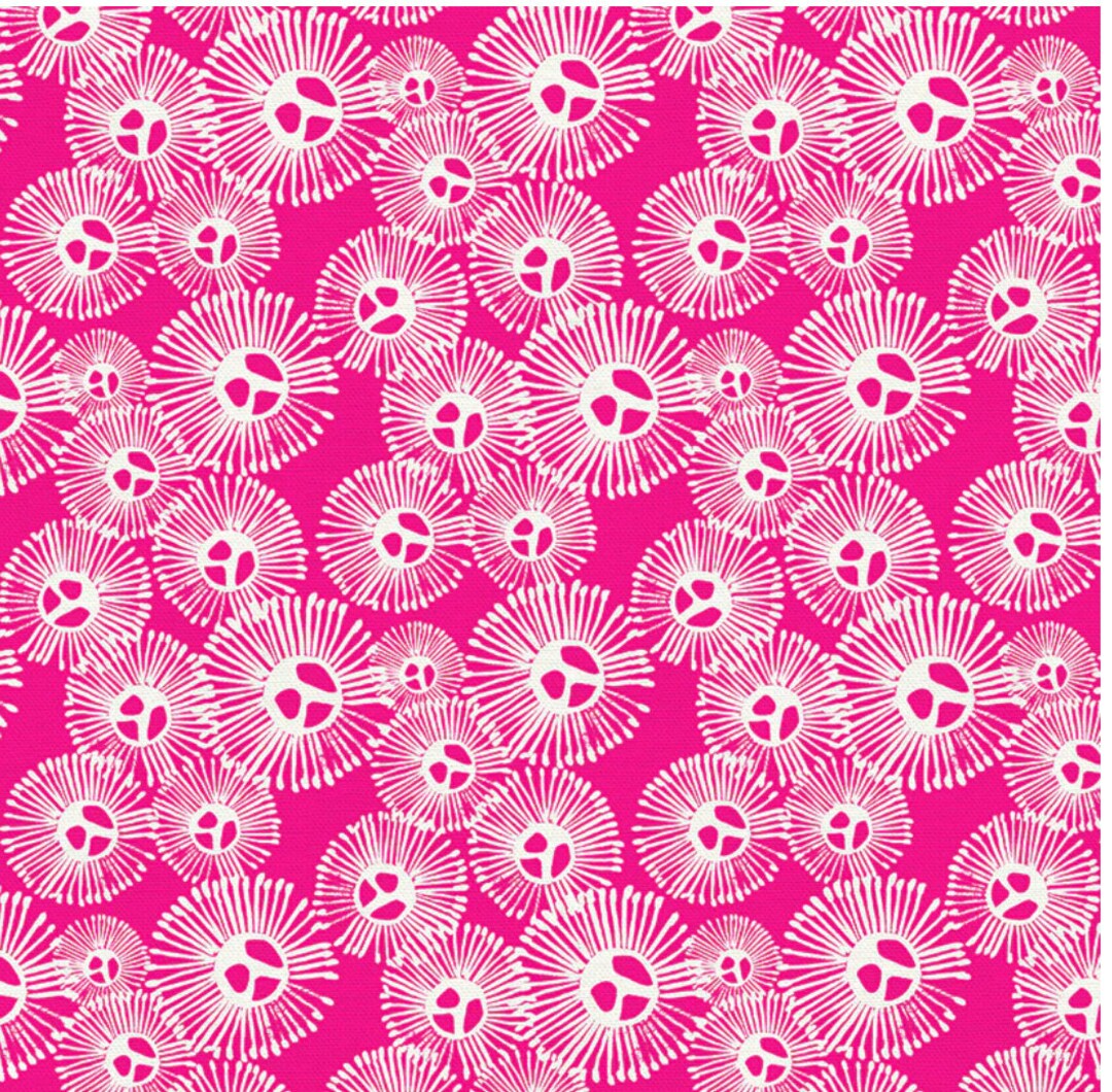 Bright Forest Circle Bloom hot Pink by Maria Montiel for Patinbrush