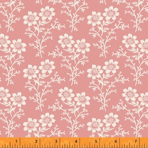 This pink floral from the Lexington Collection by Julie Hendricksen for Windham Fabric goes beautifully with the faux patchwo  Lexington
