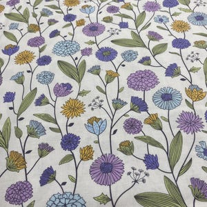 Wildflower Study Cotton Fabric: Multi-Colored Floral Print