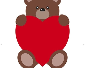 Bear holding heart cookie cutter