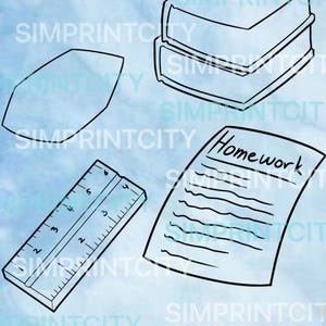 Fall School Cookie Cutters Gomma/Libri/Compiti a casa/ Righello