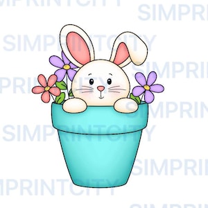 Bunny in Flower Pot Cookie Cutter