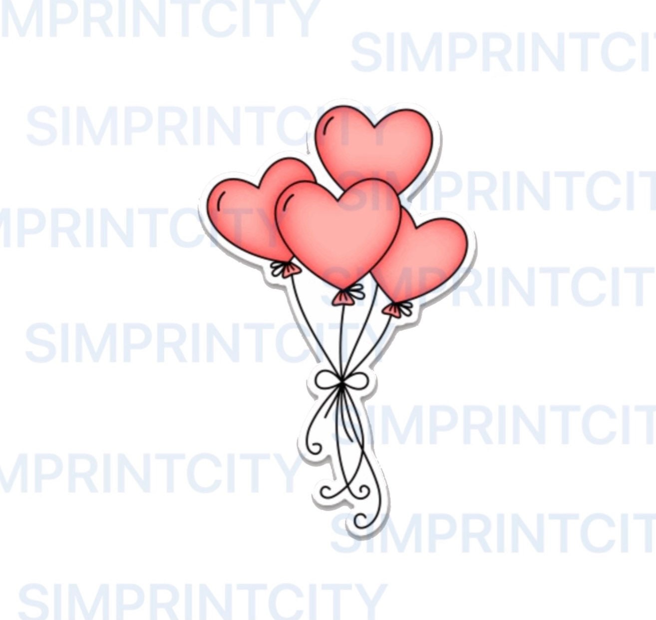 Red Heart Ball Love Shape Balloon Ribbon Graphic by Musbila · Creative  Fabrica