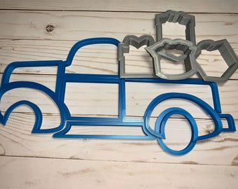 Red Truck Cookie Cutter Platter with gifts