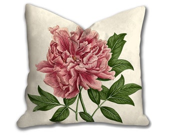 Flower Art & Botanical Plants For Men & Women Vintage Hydrangea Flower Illustration Bloom Plant Lovers Throw Pillow 18x18 Multicolor
