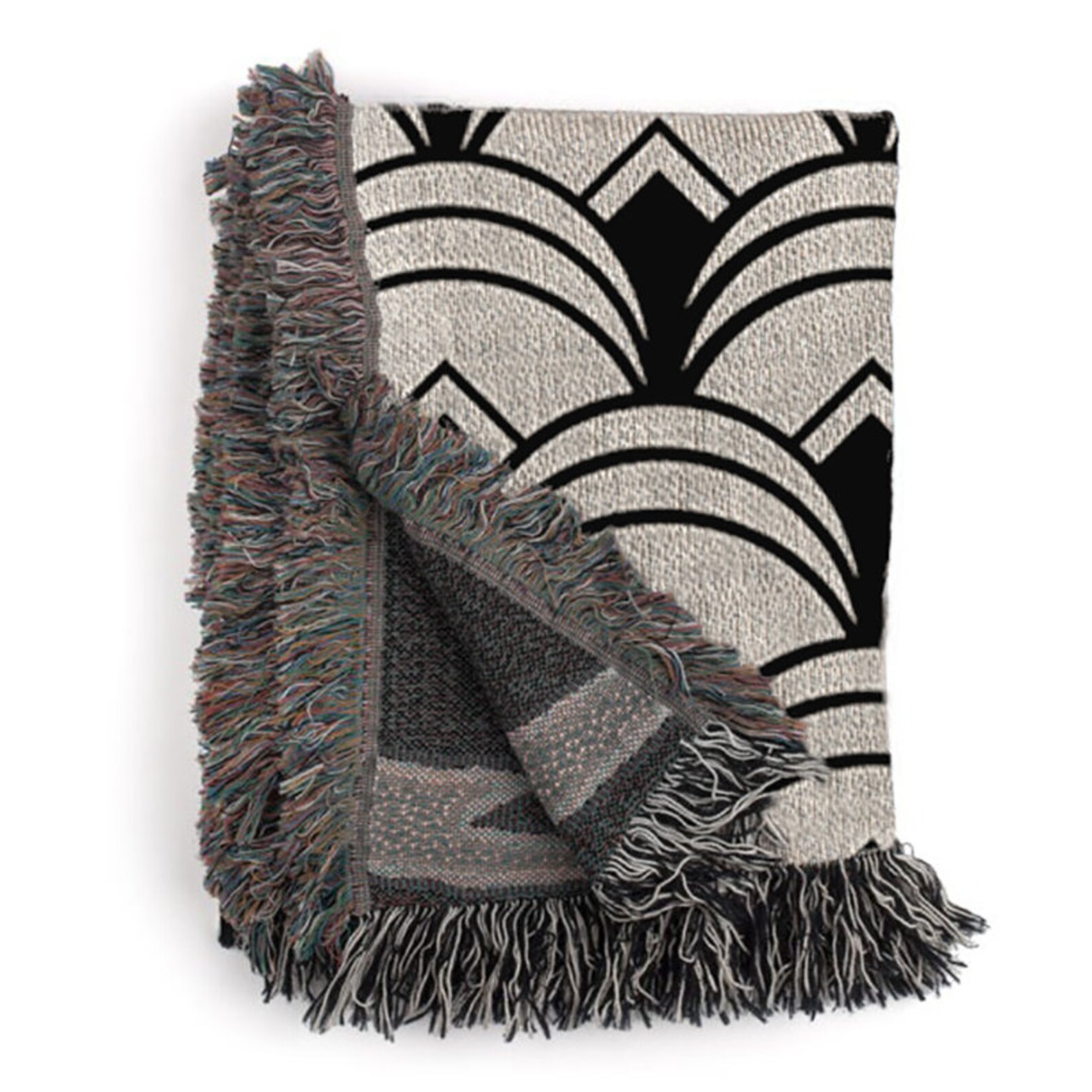 Art Deco Woven Throw Blanket Tapestry Retro Cozy and Etsy