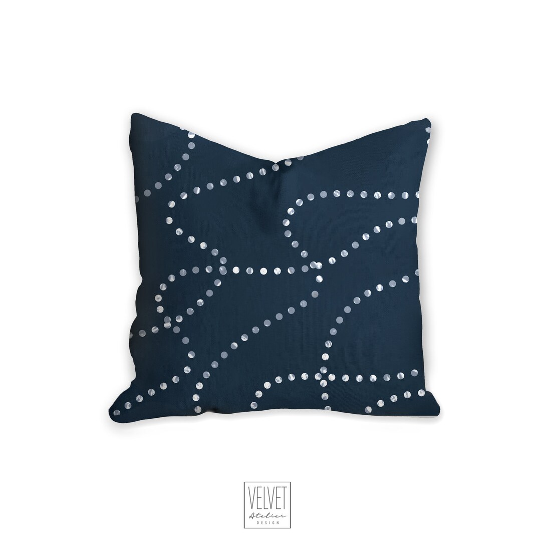 Blue Dotted Pillow Beads Pattern Modern Pillow Tie Dye Etsy