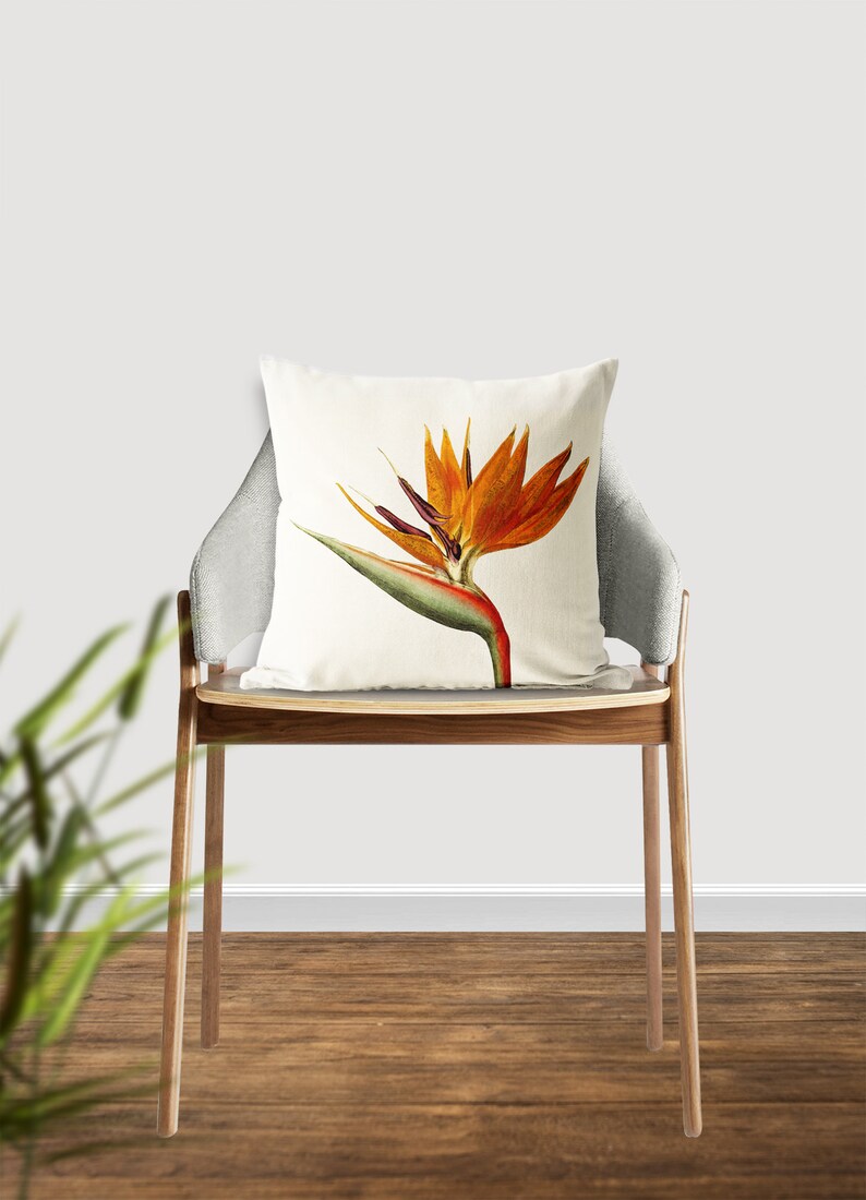 Bird of Paradise Throw Pillow Tropical Pillow Interior Etsy