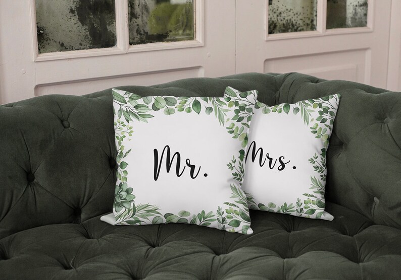Mr and Mrs Pillows Wedding Decor Wedding Gift Set of 2 Etsy