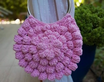 Ulla Johnson Lia Tote Crochet Bag With Multi Colour Options,Bubble PurseWith Metal Hoop Handles