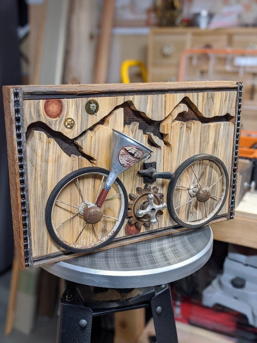 Bicycle Wall Hanging -repurposed Wall Art, Antique, Vintage, Bike